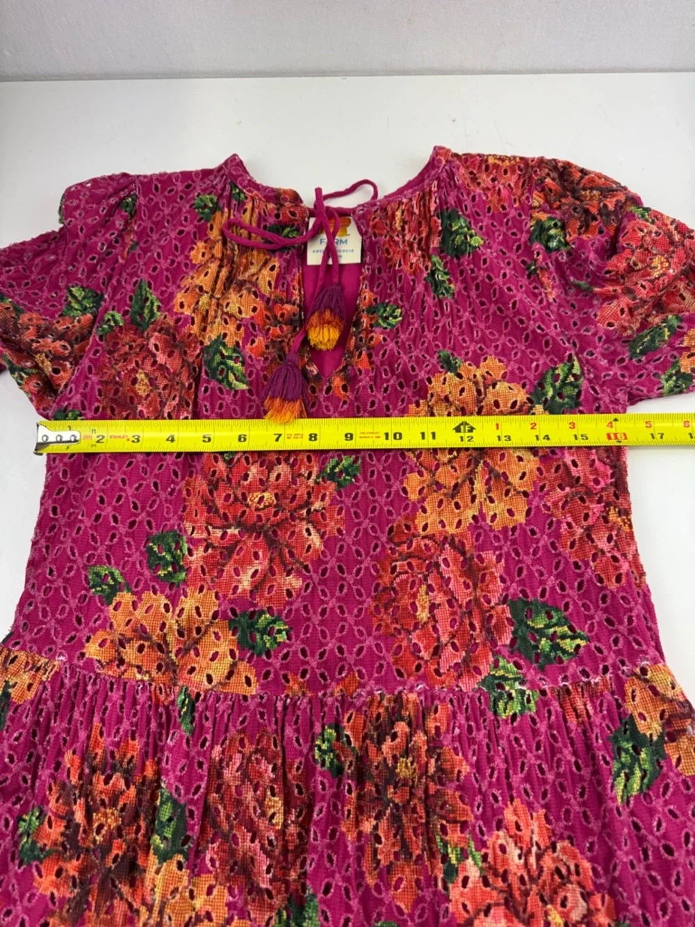 Anthropologie Farm Rio Macaw Crosstitch Embroidered Tunic Dress - Picture 6 of 12